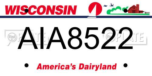 AIA8522 Wisconsin License Plate