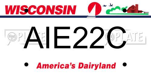 AIE22C Wisconsin License Plate