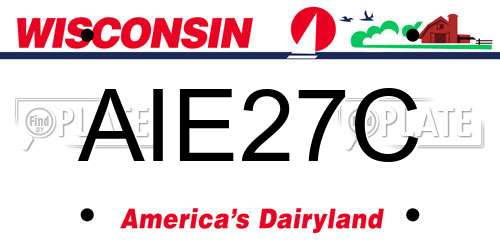 AIE27C Wisconsin License Plate