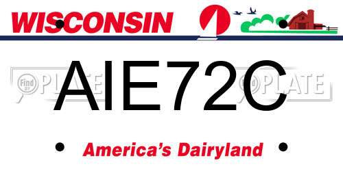 AIE72C Wisconsin License Plate