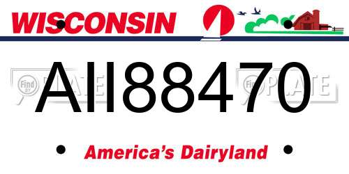 AII88470 Wisconsin License Plate