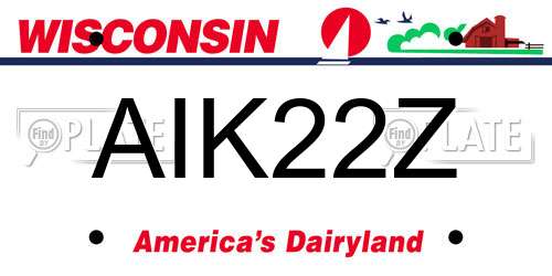 AIK22Z Wisconsin License Plate