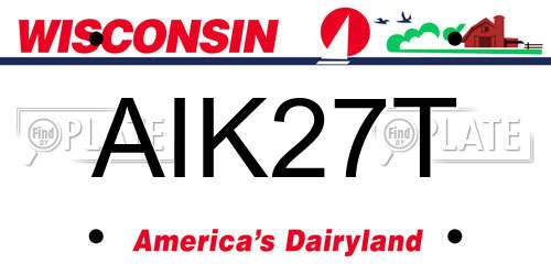 AIK27T Wisconsin License Plate