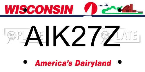AIK27Z Wisconsin License Plate