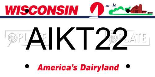 AIKT22 Wisconsin License Plate