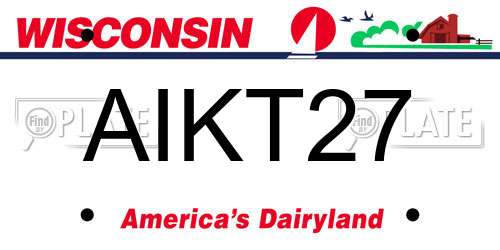 AIKT27 Wisconsin License Plate