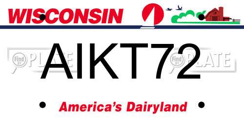AIKT72 Wisconsin License Plate