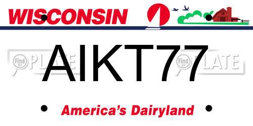 AIKT77 Wisconsin License Plate