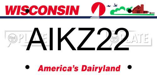 AIKZ22 Wisconsin License Plate