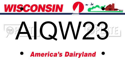 AIQW23 Wisconsin License Plate