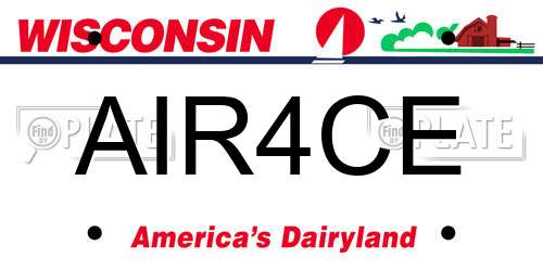 AIR4CE Wisconsin License Plate