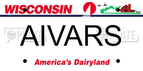 AIVARS Wisconsin License Plate