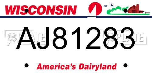 AJ81283 Wisconsin License Plate