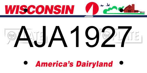 AJA1927 Wisconsin License Plate