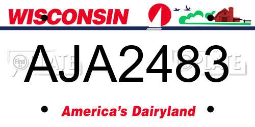 AJA2483 Wisconsin License Plate