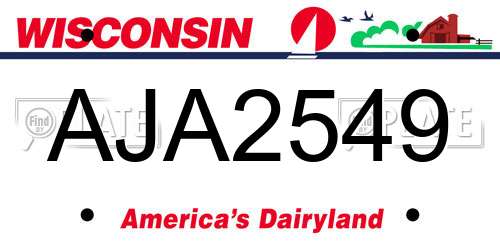 AJA2549 Wisconsin License Plate