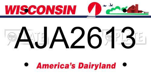 AJA2613 Wisconsin License Plate