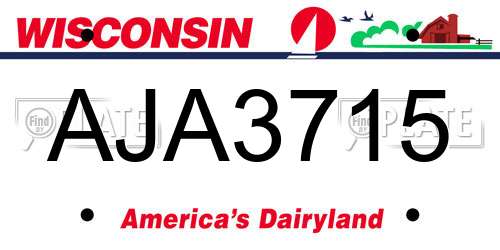 AJA3715 Wisconsin License Plate