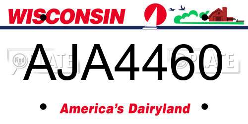AJA4460 Wisconsin License Plate