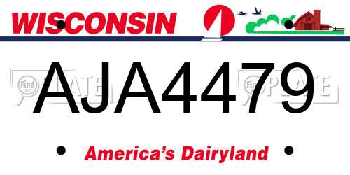 AJA4479 Wisconsin License Plate