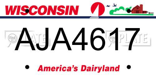 AJA4617 Wisconsin License Plate