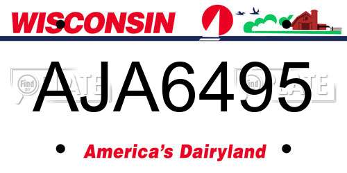 AJA6495 Wisconsin License Plate