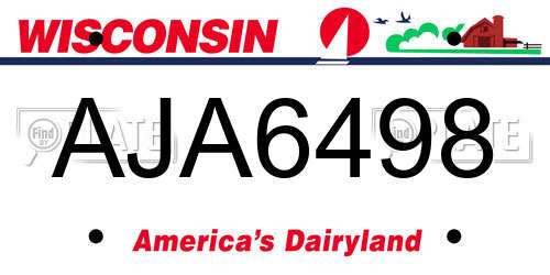 AJA6498 Wisconsin License Plate