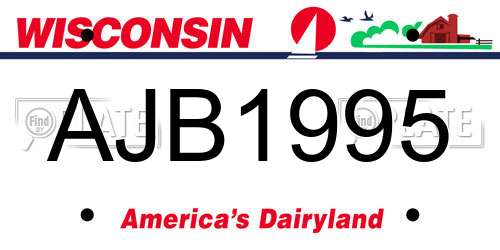 AJB1995 Wisconsin License Plate