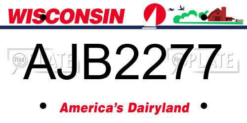 AJB2277 Wisconsin License Plate