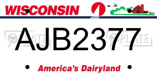 AJB2377 Wisconsin License Plate