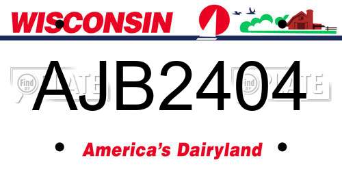 AJB2404 Wisconsin License Plate