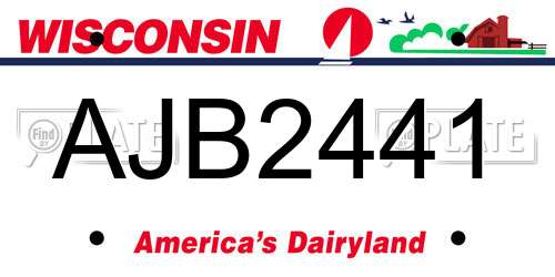 AJB2441 Wisconsin License Plate