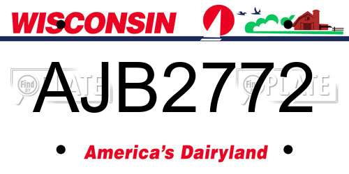 AJB2772 Wisconsin License Plate
