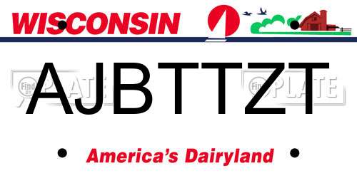 AJBTTZT Wisconsin License Plate