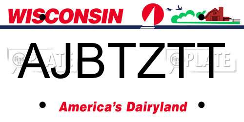 AJBTZTT Wisconsin License Plate