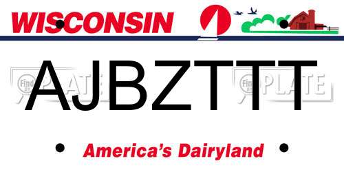 AJBZTTT Wisconsin License Plate