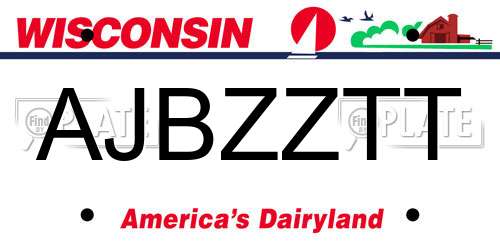 AJBZZTT Wisconsin License Plate