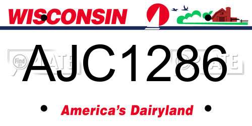 AJC1286 Wisconsin License Plate