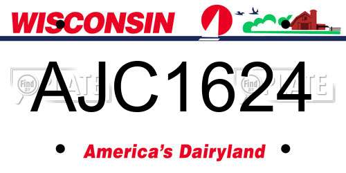 AJC1624 Wisconsin License Plate
