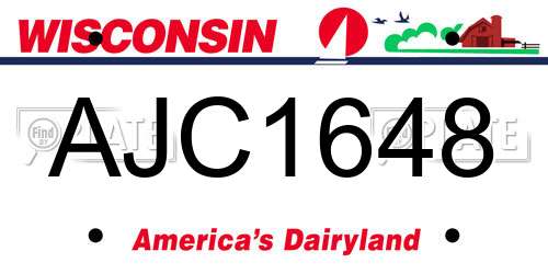 AJC1648 Wisconsin License Plate