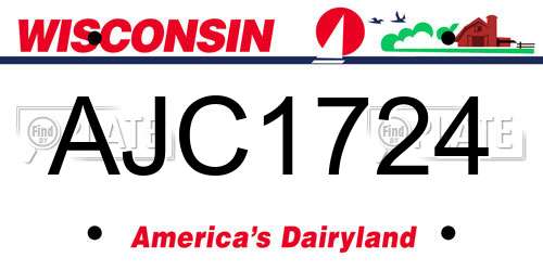 AJC1724 Wisconsin License Plate