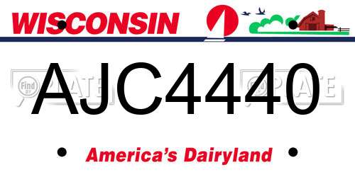 AJC4440 Wisconsin License Plate