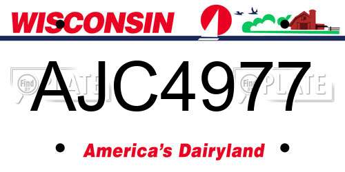 AJC4977 Wisconsin License Plate
