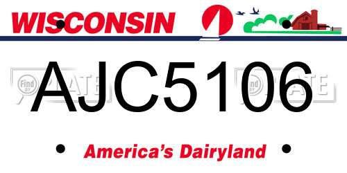 AJC5106 Wisconsin License Plate