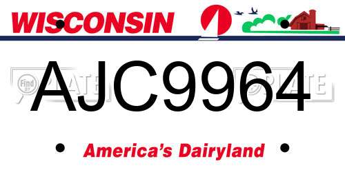 AJC9964 Wisconsin License Plate