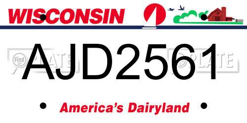 AJD2561 Wisconsin License Plate