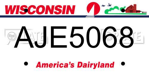 AJE5068 Wisconsin License Plate