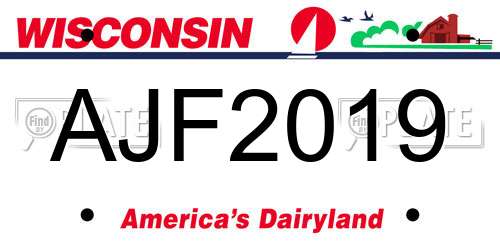 AJF2019 Wisconsin License Plate