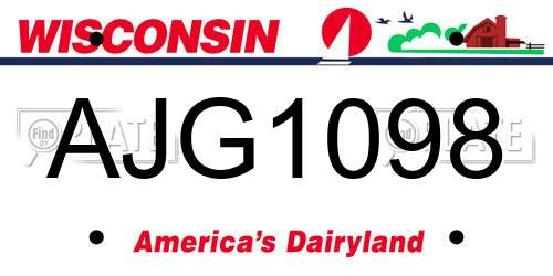 AJG1098 Wisconsin License Plate