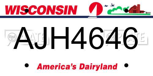 AJH4646 Wisconsin License Plate